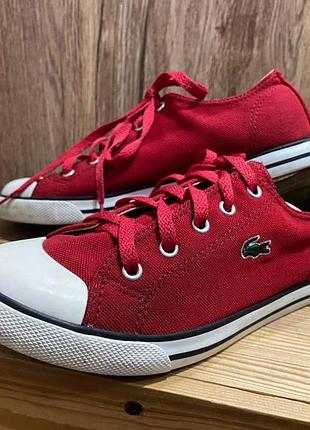 Продаю редкие винтажные кеды lacoste в насыщенном красном цвете (модель red mesh tennis shoes).