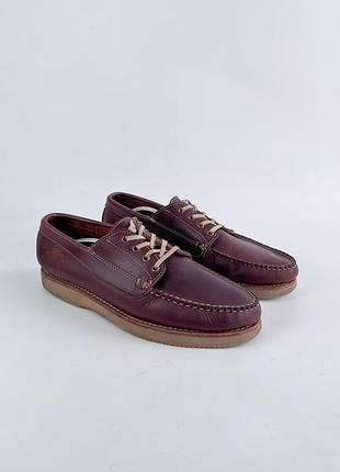 Черевики чоловічі timberland american craft heritage leather oxford boat shoes mens 11w vibram