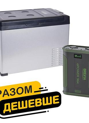 Холодильник автомобільний brevia 40л 22440 + портативна зарядна станція brevia epower 96ah green