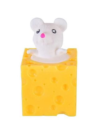 Детская игрушка сквиш pop up "мышка в сыре" sq-23(white) белый