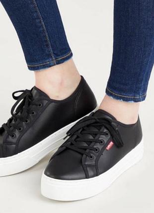 Кеды levi's (оригинал), черные женские кроссовки