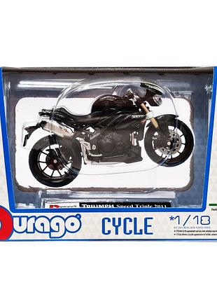 Детская модель мотоцикла "triumph speed ​​triple 2011" bburago 18-51030-11 масштаб 1:18