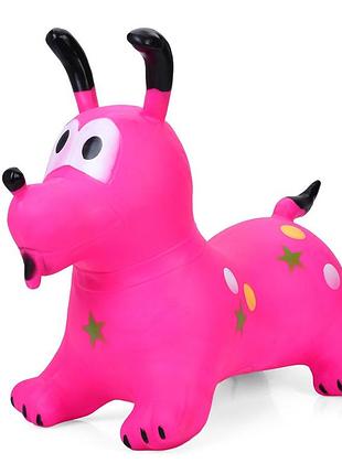 Дитяча іграшка-стрибун "собачка" ms 4161(pink) гума, до 20 кг