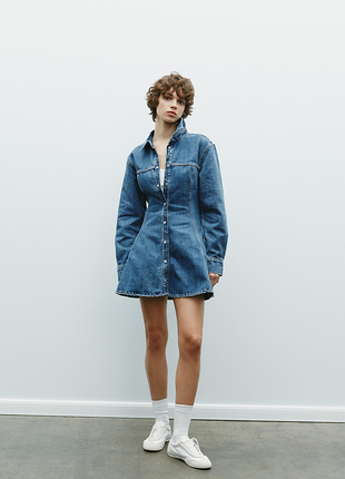 Джинсовое платье zara, размер l