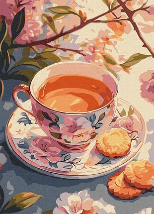 Картина за номерами "квітковий чай" ©art_selena_ua kho5722, 30х40 см