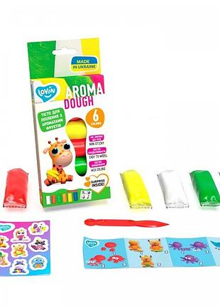 Набор теста для лепки "aroma assorted" тм lovin 41178, 6 цветов по 35 г