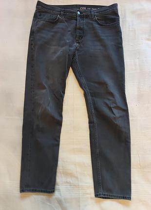 Брендовые мужские джинсы cos regular tapered leg w33 l32 (идеал, графит)