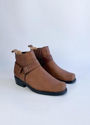 Черевики vintage kochmann leather harness biker boots cowboy biker ankle boots spain eu 44