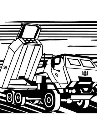 Картина-трафарет для раскрашивания песком а4 "м142 himars" т-а4190
