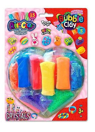 Креативное творчество из пластилина "air clay+bubble clay" arbb-03-01 блистер 15 брикетов