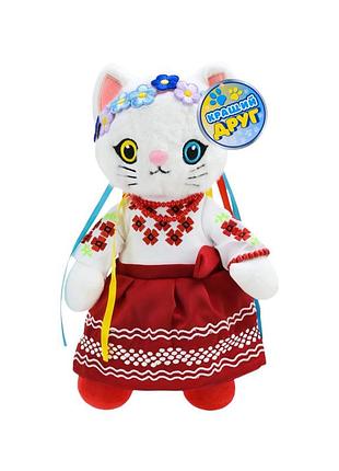 Детская мягкая игрушка "кошка украиночка" pl8242ua традиционное платье, 31 см