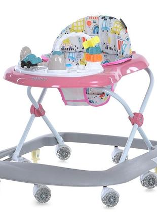 Детские ходунки simply me 1215 pink, музыка, свет
