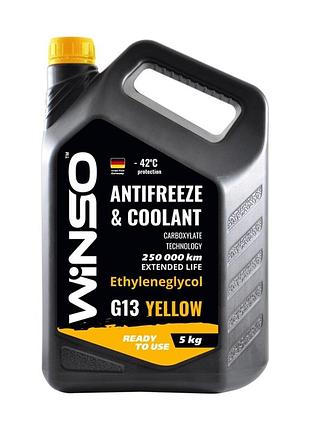Антифриз winso antifreeze & coolant yellow g13 -42°c жовтий готовий 5кг