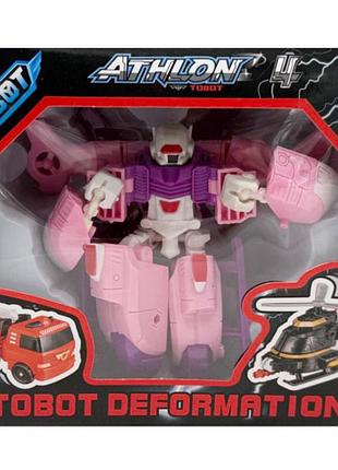 Машинка-трансформер "tobot 2 в 1" 525-1(pink) пластик