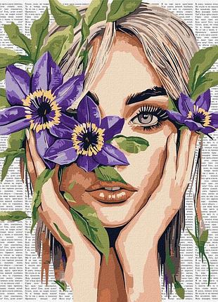 Картина за номерами "барвиста поезія: клематис" ©art_selena_ua kho8582, 40х50 см