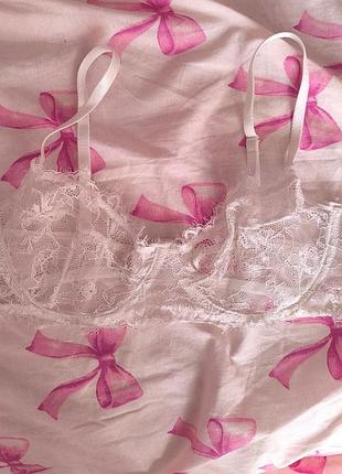 Бюстгалтер білий мереживний сітка 2