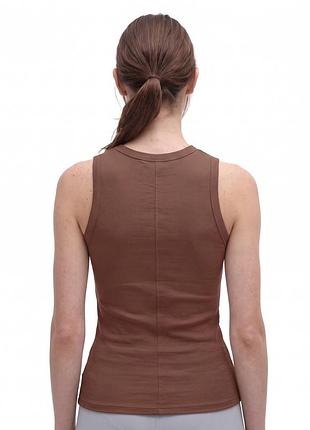 Жіноча чорна приталена майка equilibri коричневий, xl 2