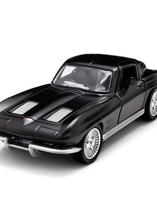 Ku автомодель chevrolet corvette universal fit split window 1963 матовый черный коллекционная машинка uni2l_k 2