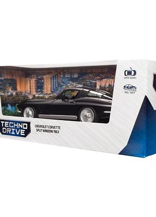 Ku автомодель chevrolet corvette universal fit split window 1963 матовый черный коллекционная машинка uni2l_k 5