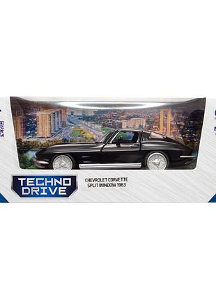 Ku автомодель chevrolet corvette universal fit split window 1963 матовый черный коллекционная машинка uni2l_k 6