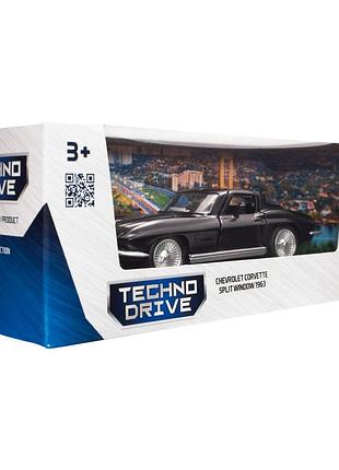 Ku автомодель chevrolet corvette universal fit split window 1963 матовый черный коллекционная машинка uni2l_k 7