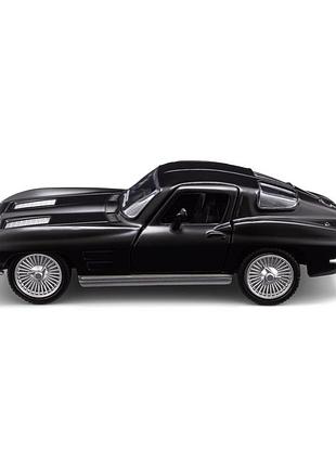 Ku автомодель chevrolet corvette universal fit split window 1963 матовый черный коллекционная машинка uni2l_k 9