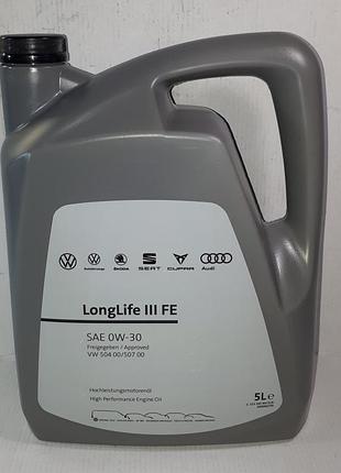Масло моторное vw vag longlife iii fe 0w-30 5л ауди audi фольцвагенн volkswagen