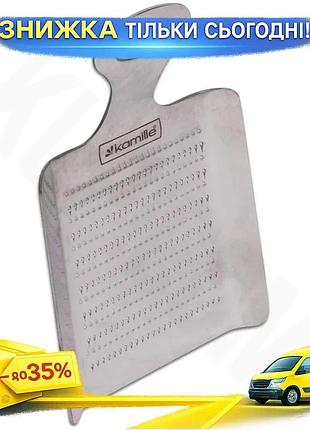 Ku дрібна тертка kamille universal fit для часнику імбиру нержавіюча сталь 11х7х3,5 см кухонний інстру uni2l_k