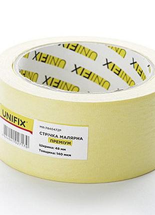 Лента клейкая 140 мкм скотч малярный mr-7840472p премиум 48мм на 40м unifix