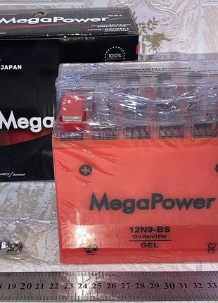 Аккумулятор для мотоцикла мопеда скутера гелевый 12 вольт 9ah 12n9-bs mega power мт днепр иж планета юпитер