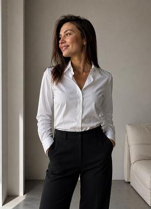 Сорочка рубашка zara жіноча біла slim fit розмір s 100% бавовна