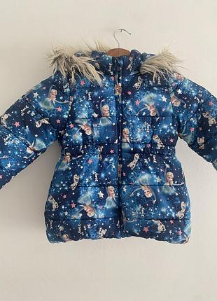 Теплая куртка h#m холодное сердце 2-3 р (98 см).