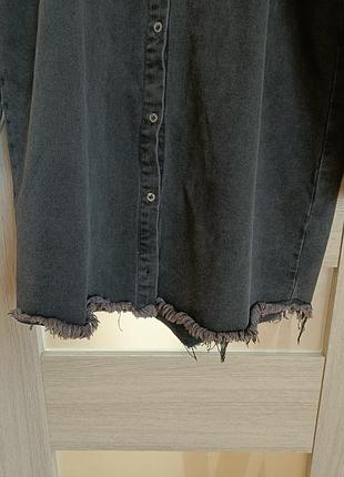 Рубашка подовжена джинсова missguided, джинсова сорочка подовжена оверсайз 4