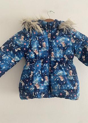 Теплая куртка h#m холодное сердце 2-3 р (98 см). 2