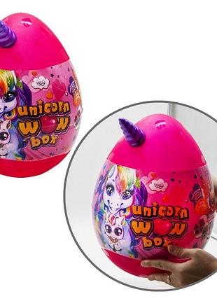 Набор для творчества в яйце "unicorn wow box" uwb-01-01u для девочек розовый