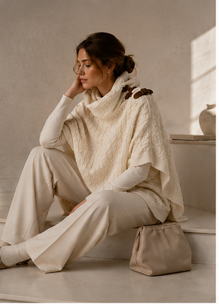 Massimo dutti шикарное пончо кашемир+шерсть