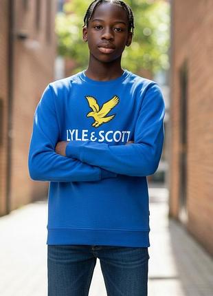 Голубая толстовка свитшот lyle&amp;scott на парня 12-13 лет