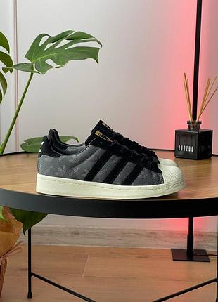 Кроссовки женские adidas atmos x superstar denim pack - grey