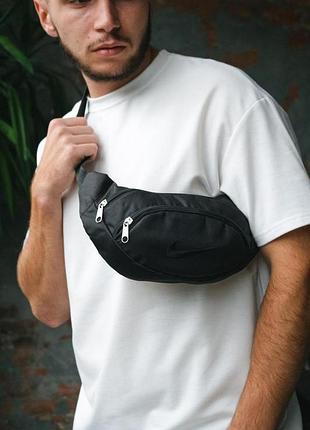 Бананка nike 1000d черная, черное лого