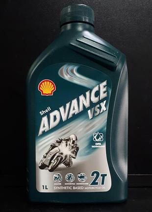 Масло моторное для мотоциклов бензопил shell 2t advance vsx 1l