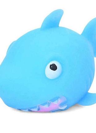 Дитяча іграшка-антистрес "акула" ms 4043(blue) з борошном, 10 см