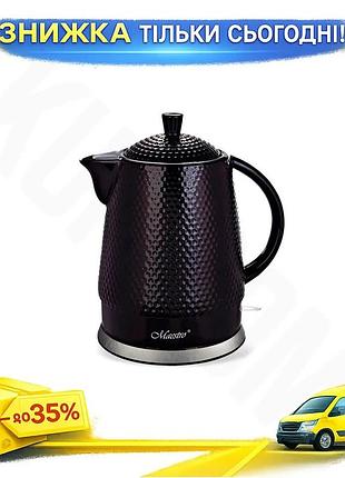 Ku електрочайник керамічний maestro universal fit 1,5л чорний для приготування чаю та кави. uni2l_k