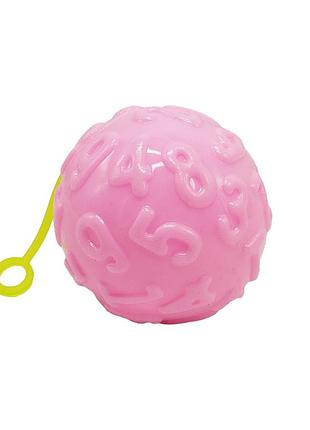 М'яч дитячий ms 4286(pink) 7,5 см, текстурний, пискавка, мерехтить