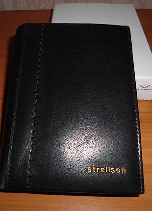 Кожаный кошелек strellson - швейцария - rfid-защита - черный