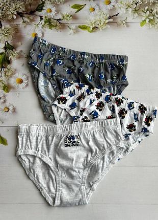 Трусики сліпи на хлопчика sonic the hedgehog (набір 3 шт.) primark р. 122 см (6-7 років)