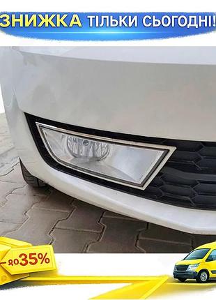 Накладки на птф 2шт carmos для skoda octavia iii a7 2013-2019 хромированные самоклеящиеся накладки на пр ku-22