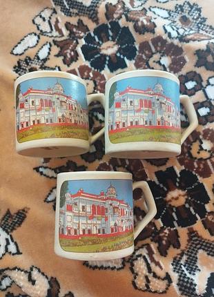 Винтажные чашки от известного индийского бренда hitkari potteries б/в 3 шт.