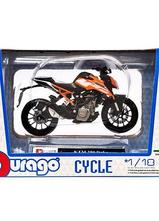 Дитяча модель мотоцикла "ktm 250 duke" bburago 18-51030-4 масштаб 1:18