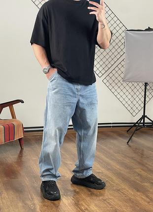 2439 / блакитні широкі баггі джинси carhartt workwear blue baggy jeans