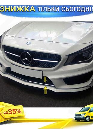 Накладка на решітку бампера нержавіюча сталь для mercedes cla c117 2013-2019 хром ku-22
